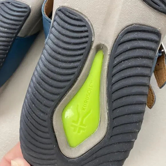 KURU Suomi Sandals Womens 9 Blue Leather Thong Buckle Comfort Arch Support Shoes - Picture 10 of 13